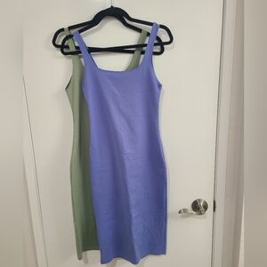 Zara Green and Purple Sleeveless Dresses